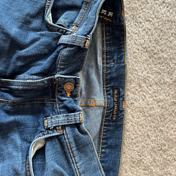 Nudie Jeans Mid-Blue Orange Tight Terry Size 28W/30L - Picture 3 of 5